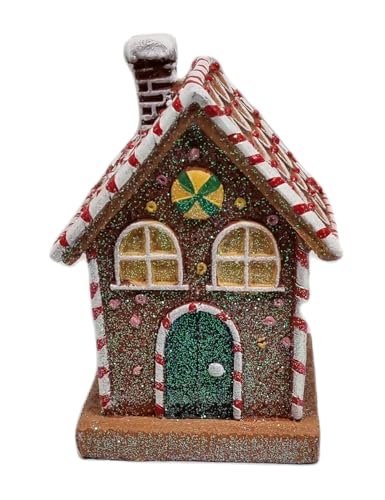 Fachhandel Plus Deko Lebkuchenhaus mit Lichterkette klassische Weihnachtsdeko Weihnachtsfigur beleuchtet von Fachhandel Plus