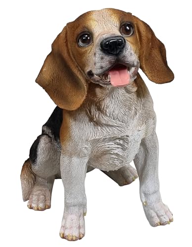 Fachhandel Plus DEKOFIGUR Beagle Balu sitzend Tierfigur Hund lebensecht Indoor Outdoor von Fachhandel Plus