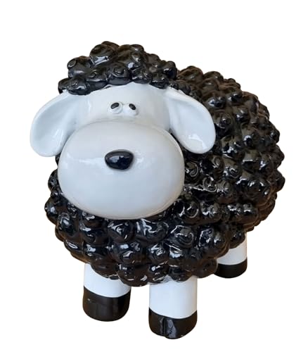Fachhandel Plus Dekofigur Bunte Schafe Farbe wählbar Tierfigur lustige Gartendeko Indoor Outdoor, Farbe:schwarz Fachhandel Plus Dekofigur Bunte Schafe Farbe wählbar Tierfigur lustige Gartendeko Indoor Outdoor, Farbe:schwarz von Fachhandel Plus