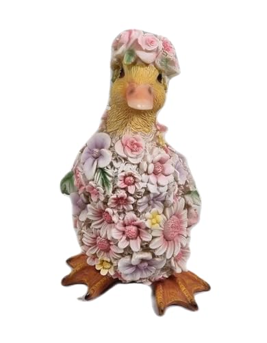 Fachhandel Plus Dekofigur Ente mit Blumen lustige Gartendeko Tierfigur Indoor Outdoor Vogelfigur Fachhandel Plus Dekofigur Ente mit Blumen lustige Gartendeko Tierfigur Indoor Outdoor Vogelfigur von Fachhandel Plus