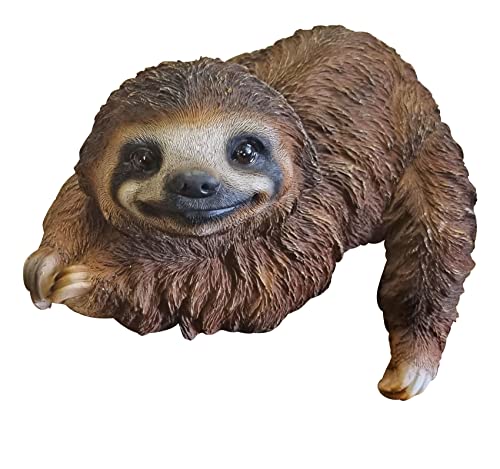 Fachhandel Plus – Dekofigur Faultier aus Polyresin, wetterfest für Garten & Wohnbereich - Realistische Gartendeko & Tierfigur zum Hängen, Sitzen oder Stellen (Hugo) von Fachhandel Plus