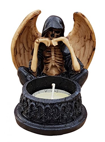 Fachhandel Plus Dekofigur Geist mit Flügeln vor Teelicht Skelett Totenkopf Gothic Mystik Fantasy Fachhandel Plus Dekofigur Geist mit Flügeln vor Teelicht Skelett Totenkopf Gothic Mystik Fantasy von Fachhandel Plus