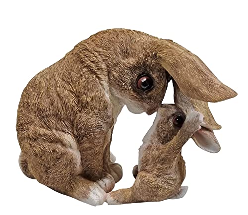 Fachhandel Plus Dekofigur Hase mit Kind Kaninchen Hase Feldhase Indoor Outdoor Gartendeko von Fachhandel Plus
