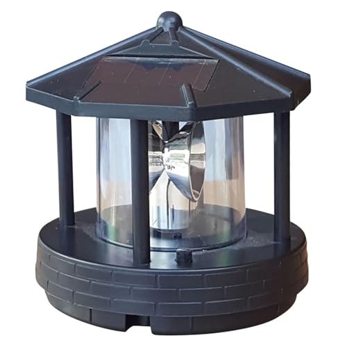 Fachhandel Plus Ersatzkopf für Solar-Leuchtturm – kompatibel mit Roter Sand 50 oder 80 cm – drehend oder blinkend – mit Akku (Drehend, Klein) von Fachhandel Plus