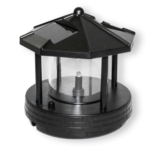 Fachhandel Plus Ersatzkopf für Solar-Leuchtturm – kompatibel mit Roter Sand 50 oder 80cm – drehend oder blinkend – mit Akku (Blinkend, Klein) von Fachhandel Plus