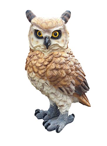 Fachhandel Plus Eule Dekofigur Gartendeko Tierfigur Kautz Uhu Greifvogel 29 x 17 x 20 cm von Fachhandel Plus