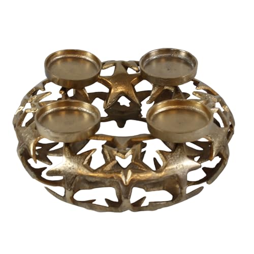 Fachhandel Plus Kerzenständer für Stumpenkerzen – moderner Kerzenhalter für bis zu 4 Kerzen – Metall Deko-Kerzenleuchter in verschiedenen Designs & Farben (Gold, Starlight) von Fachhandel Plus