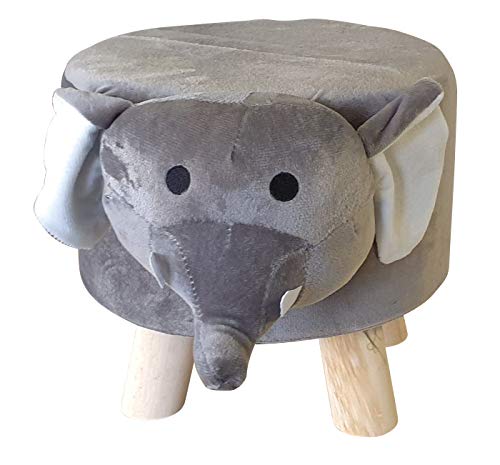 Fachhandel Plus Kinderhocker Elefant Tiermotiv Sitzhocker Polsterhocker Kinderstuhl Tierhocker Kinderzimmer Spielzimmer von Fachhandel Plus