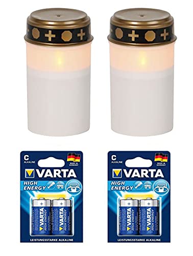 Fachhandel Plus LED-Grablicht Ewiges Licht Grabkerze Flackereffekt 2er Set mit Varta Alkaline Fachhandel Plus LED-Grablicht Ewiges Licht Grabkerze Flackereffekt 2er Set mit Varta Alkaline von Fachhandel Plus