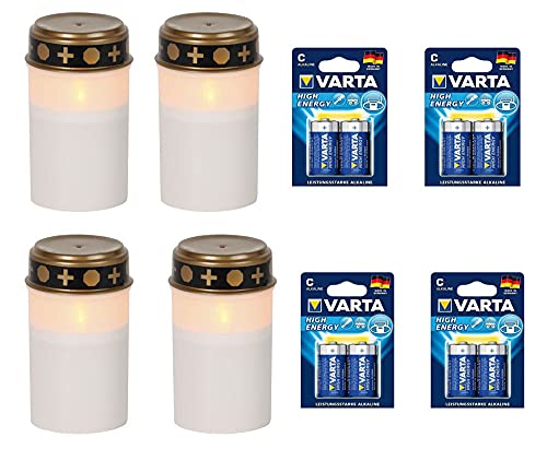 Fachhandel Plus LED-Grablicht Ewiges Licht Grabkerze Flackereffekt 4er Set mit Varta Alkaline Fachhandel Plus LED-Grablicht Ewiges Licht Grabkerze Flackereffekt 4er Set mit Varta Alkaline von Fachhandel Plus