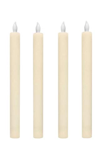 Fachhandel Plus LED-Stabkerzen 4 Stück Tafelkerzen flammenlos 24,5 cm Echtwachs batteriebetrieben warmweiße Flamme mit Flackereffekt Timerfunktion Fachhandel Plus LED-Stabkerzen 4 Stück Tafelkerzen flammenlos 24,5 cm Echtwachs batteriebetrieben warmweiße Flamme mit Flackereffekt Timerfunktion von Fachhandel Plus
