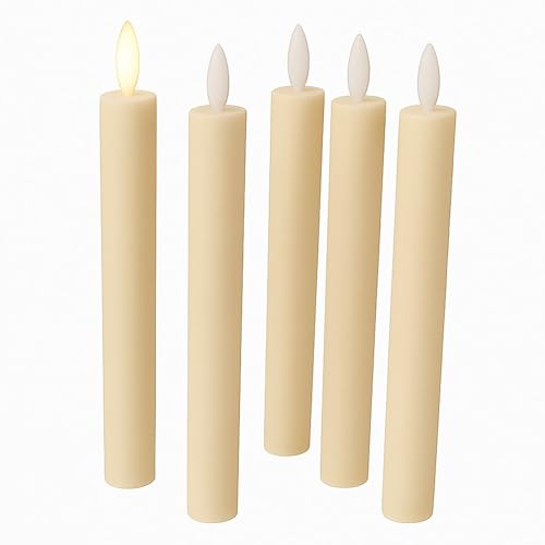 Fachhandel Plus LED-Stabkerzen 5er Set, flammenlos, Echtwachsmantel, ca. 24,5 cm, elfenbein | Mit Timerfunktion und Flackereffekt – ideal für Kerzenständer, festliche Anlässe & sichere Wohnraumdeko Fachhandel Plus LED-Stabkerzen 5er Set, flammenlos, Echtwachsmantel, ca. 24,5 cm, elfenbein | Mit Timerfunktion und Flackereffekt – ideal für Kerzenständer, festliche Anlässe & sichere Wohnraumdeko von Fachhandel Plus