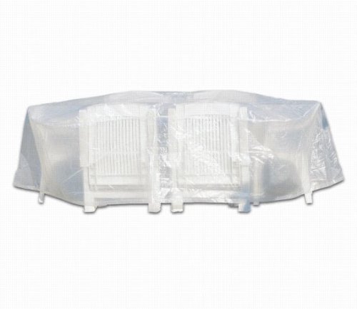 Fachhandel Plus Möbelschutzhülle Schutzhülle für Sitzgruppe bis 320cm rund transparent von Fachhandel Plus