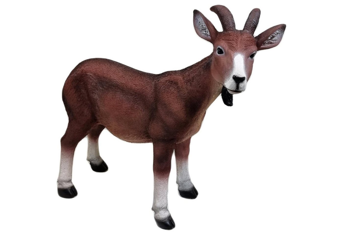 Fachhandel Plus Tierfigur Ziegenbock Figur Geißbock Figur Ziege Franjo Gartenfigur Tierfigur, eindrucksvolle Dekofigur von Fachhandel Plus