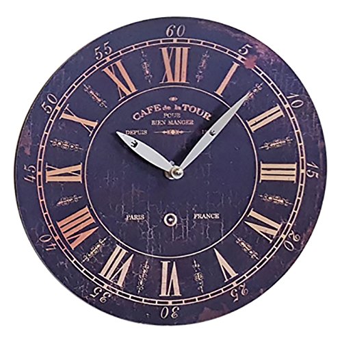 Fachhandel-Plus Wanduhr Ø 29 Wandbehang Küchenuhr Wanddeko Uhr 12 versch. Desings wählbar (Cafe de la Tour) von Fachhandel Plus