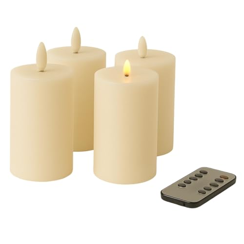 Fachhandel Plus LED Kerzen mit Timer – Stumpenkerzen aus Echtwachs mit 3D Flamme & Fernbedienung – LED Echtwachskerzen in verschiedenen Farben & Größen – Ø 6,5/7,5 cm (Creme, 15 x 7,5 cm) Fachhandel Plus LED Kerzen mit Timer – Stumpenkerzen aus Echtwachs mit 3D Flamme & Fernbedienung – LED Echtwachskerzen in verschiedenen Farben & Größen – Ø 6,5/7,5 cm (Creme, 15 x 7,5 cm) von Fachhandel Plus