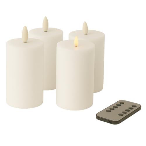 Fachhandel Plus LED Kerzen mit Timer – Stumpenkerzen aus Echtwachs mit 3D Flamme & Fernbedienung – LED Echtwachskerzen in verschiedenen Farben & Größen – Ø 6,5/7,5 cm (Weiß, 15 x 7,5 cm) Fachhandel Plus LED Kerzen mit Timer – Stumpenkerzen aus Echtwachs mit 3D Flamme & Fernbedienung – LED Echtwachskerzen in verschiedenen Farben & Größen – Ø 6,5/7,5 cm (Weiß, 15 x 7,5 cm) von Fachhandel Plus