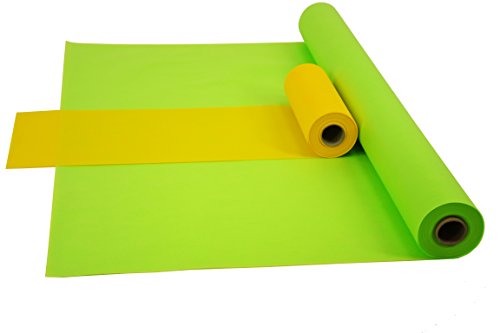 Sensalux Kombi-Set 1 Tischdeckenrolle 1,5m x 25m + Tischläufer 30cm (Farbe nach Wahl) Rolle apfelgrün Tischläufer gelb von Sensalux