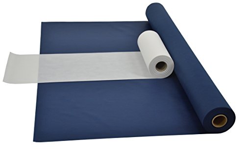 Sensalux Kombi-Set 1 Tischdeckenrolle 1,5m x 25m + Tischläufer 30cm (Farbe nach Wahl) Rolle blau Tischläufer weiß von Fachhandel für Vliesstoffe