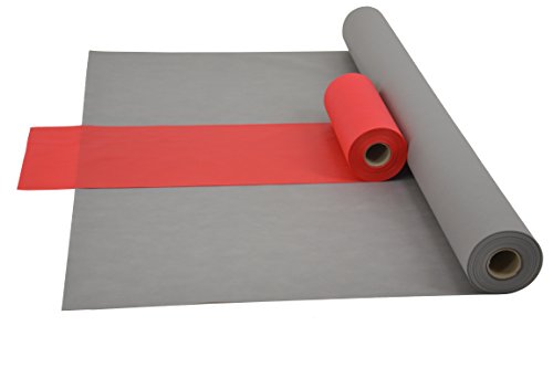 Fachhandel für Vliesstoffe Sensalux Kombi-Set 1 Tischdeckenrolle 1,5m x 25m + Tischläufer 30cm (Farbe nach Wahl) Rolle grau Tischläufer rot von Fachhandel für Vliesstoffe