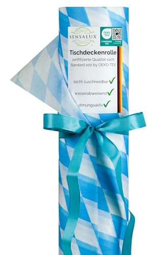 Sensalux Tischdeckenrolle, stoffähnliches Vlies, Standard 100 by Oeko-TEX® - Klasse I Zertifiziert, 1,50m x 25m, Bayern von Sensalux