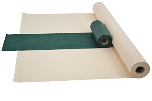 Sensalux Kombi-Set 1 Tischdeckenrolle 1,5m x 25m + Tischläufer 30cm (Farbe nach Wahl) Rolle Creme Tischläufer grün von Fachhandel für Vliesstoffe