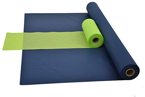 Sensalux Kombi-Set 1 Tischdeckenrolle 1,5m x 25m + Tischläufer 30cm (Farbe nach Wahl) Rolle blau Tischläufer apfelgrün von Fachhandel für Vliesstoffe