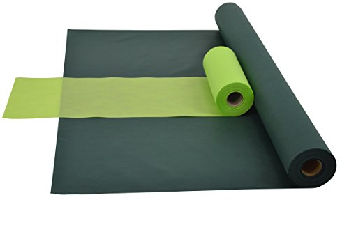 Sensalux Kombi-Set 1 Tischdeckenrolle 1,5m x 25m + Tischläufer 30cm (Farbe nach Wahl) Rolle grün Tischläufer apfelgrün von Fachhandel für Vliesstoffe
