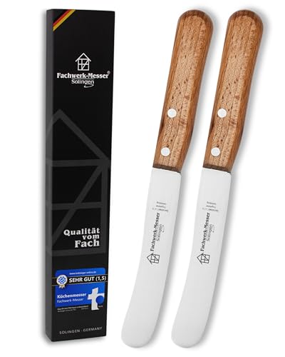 Fachwerk-Messer Buckelsmesser 2er-Set mit Handabzug/Glatt- Testsieger - Frühstücksmesser aus Solingen/Germany - Brötchenmesser/Brotzeitmesser Buchenholz Fachwerk-Messer Buckelsmesser 2er-Set mit Handabzug/Glatt- Testsieger - Frühstücksmesser aus Solingen/Germany - Brötchenmesser/Brotzeitmesser Buchenholz von Fachwerk-Messer