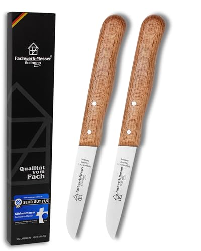 Fachwerk-Messer Gemüsemesser 2er Set – Rostfrei & Scharf – Solingen Qualität – Buchenholzgriff – Küchenmesser im klassischen Design von Fachwerk-Messer