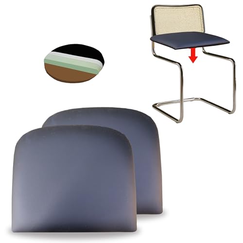 FacilCasa Ersatz für Breuer - Cesca Stuhl aus Wasserdicht Kunstleder, zur Restaurierung von Breuer - Cesca Metallstühlen. Mit Schaumstoff gepolstert, waschbar, bequem, (48x43x h 5) 2 Schwarze von FacilCasa