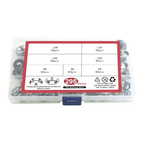 295pcs Stahl Finish Waschmaschinen Set Counterunk Designs Cup Counterunk Washers Set Für Ästhetisches Erscheinungsbild & Haltbarkeit von FackLOxc