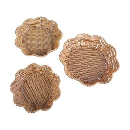 3pcs Imitation Rattan Obst Serviertablett Esstisch Brotkorb Snacks Aufbewahrungsplatten Für Wohnzimmer Oder Büro Nutzung Servierschale 3pcs Imitation Rattan Obst Serviertablett Esstisch Brotkorb Snacks Aufbewahrungsplatten Für Wohnzimmer Oder Büro Nutzung Servierschale von FackLOxc