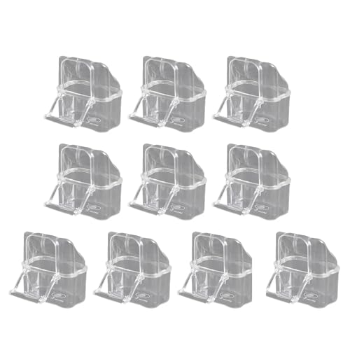 FackLOxc 10pcs Clear Bird Feeder Feeding Box Für Käfig Mit Einfacher Installation Und Verschüttungssicherung Für Eine Einfache Überwachung von FackLOxc