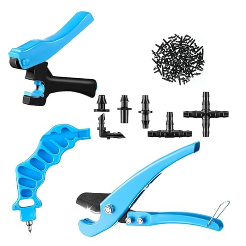 FackLOxc 2 In 1 Tropfbewässerungsloch Puncher Und Cutter Für Eine Effiziente Rohrinstallation Mit 115 PCS Steckern von FackLOxc
