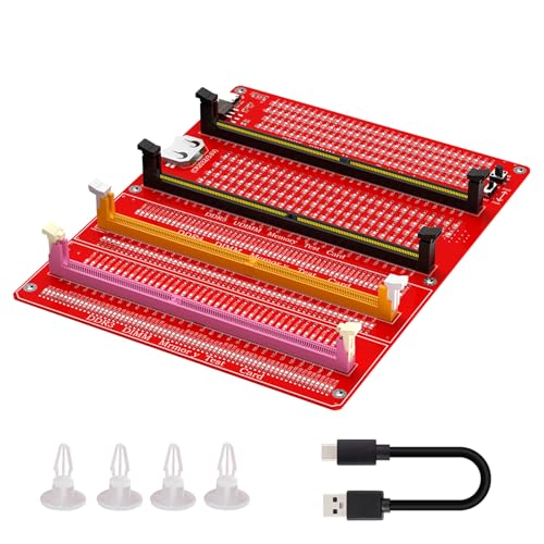 FackLOxc DDR3/4/5 RDIMM/UDIMM Speichertester Mit LED Indikatoren USB C Stromversorgungs Test Taste Computer DDR3/4/5 Speichertestkarte von FackLOxc