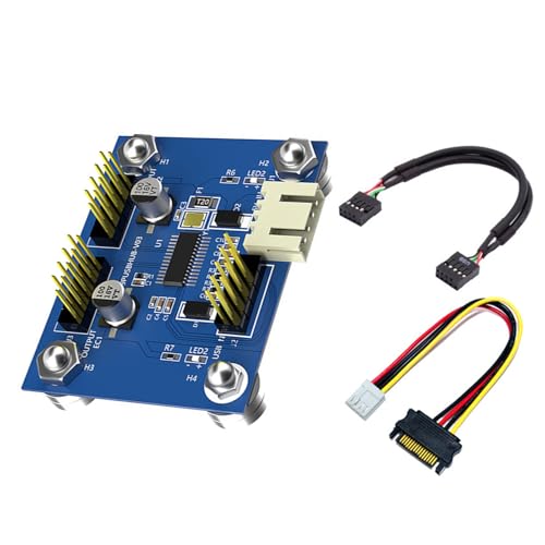 FackLOxc Interne USB 2.0 9 Pin Splitterkabel Doppelte Unabhängige Portkompatiblüter Motherboards Upgrades von FackLOxc