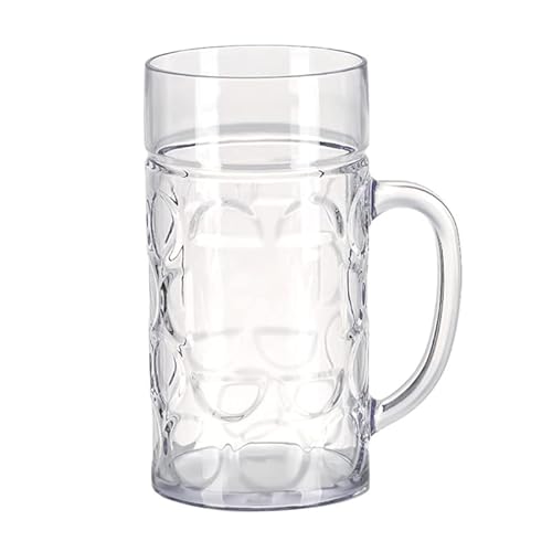 FackLOxc Unzerbrechlicher Kunststoff-Bierkrug bruchsicherer Trinkbecher mit Griff Milch Kaffee Wasser Tassen Wiederverwendbare Champagnerbecher für Bar von FackLOxc