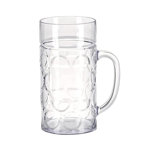 Unzerbrechlicher Kunststoff-Bierkrug, bruchsicherer Trinkbecher mit Griff, Milchkaffee, Wasserbecher, wiederverwendbar, Champagnerbecher für Bar von FackLOxc