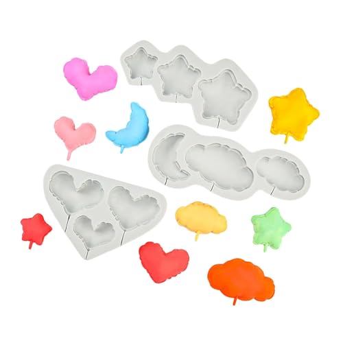 Herzsternwolken Silikonform Fondant Schokoladenform von FackLOxc
