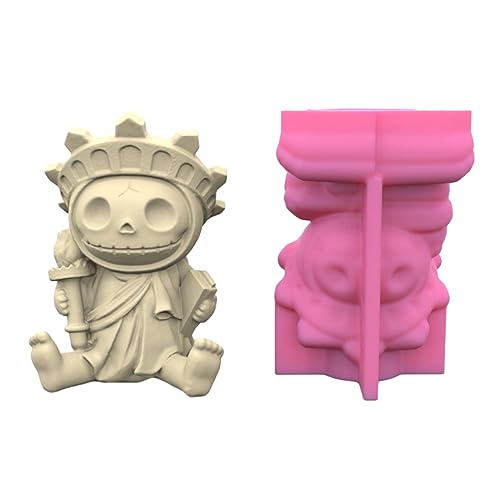 Schädel Man Gypsum Silikonform Succulents Beton Blütenstopp Vase Gipszement Formform Schimmel Kerzenhalter Form Form von FackLOxc