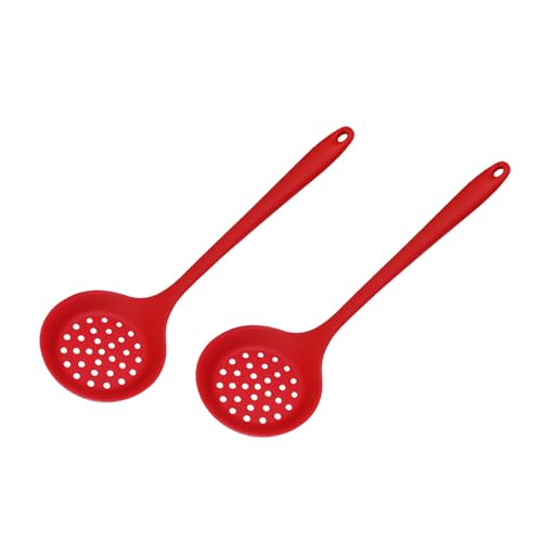 Set Von 2 Küchensieb Skimmer Kelle Silikon Slot Löffel Mit Langem Kochutensilien Zum Kochen von FackLOxc