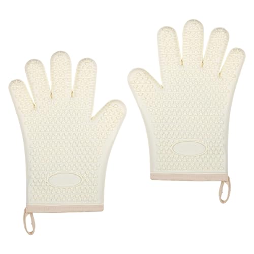 Silikon-Ofenhandschuhe, Backhandschuhe, Silikon-Ofenhandschuhe mit strukturiertem Griff, Hitzeschutz zum Backen und Grillen, 1 Paar Silikon-Ofenhandschuhe, Backhandschuhe, Silikon-Ofenhandschuhe mit strukturiertem Griff, Hitzeschutz zum Backen und Grillen, 1 Paar von FackLOxc