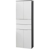 Fackelmann - Doppel-Hochschrank kara / Badschrank mit Soft-Close-System / Maße (b x h x t): ca. 61 x 176 x 32 cm / mit Schubladen und Türen / Korpus: von Fackelmann