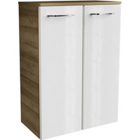 FACKELMANN Doppel-Midischrank »MILANO«, Asteiche/weiss, 2 Türen, BxHxT: 60,2 x 82,6 x 32 cm von Fackelmann