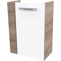 Fackelmann A-VERO Waschbeckenunterschrank schmal – Unterschrank für Waschtisch im Gäste-WC (44 cm x 60 cm x 24,3 cm) – Türanschlag rechts – SBC von Fackelmann