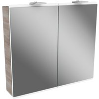 FACKELMANN Spiegelschrank »LIMA«, BxHxT: 80 x 73 x 15,3 cm, 5870-6190 K, kaltweiß, 2W - grau FACKELMANN Spiegelschrank »LIMA«, BxHxT: 80 x 73 x 15,3 cm, 5870-6190 K, kaltweiß, 2W - grau von Fackelmann