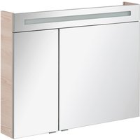 FACKELMANN Spiegelschrank »B.clever«, BxHxT: 90 x 70,6 x 15,8 cm, 6000 K, kaltweiß, 8W - grau von Fackelmann