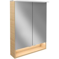FACKELMANN Spiegelschrank »B.style«, Sandeiche, LED, 2 Türen, BxHxT: 60 x 81,2 x 26,3 cm - grau von Fackelmann