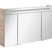 FACKELMANN Spiegelschrank "CL 120 - Alaska-Esche", Badmöbel Breite 120 cm, 3 Türen, doppelseitig verspiegelt von Fackelmann